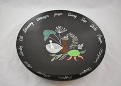 Mid-Century Era Couroc Holz & Shell Inlay Phenolharz Große Kräuter Salatschüssel