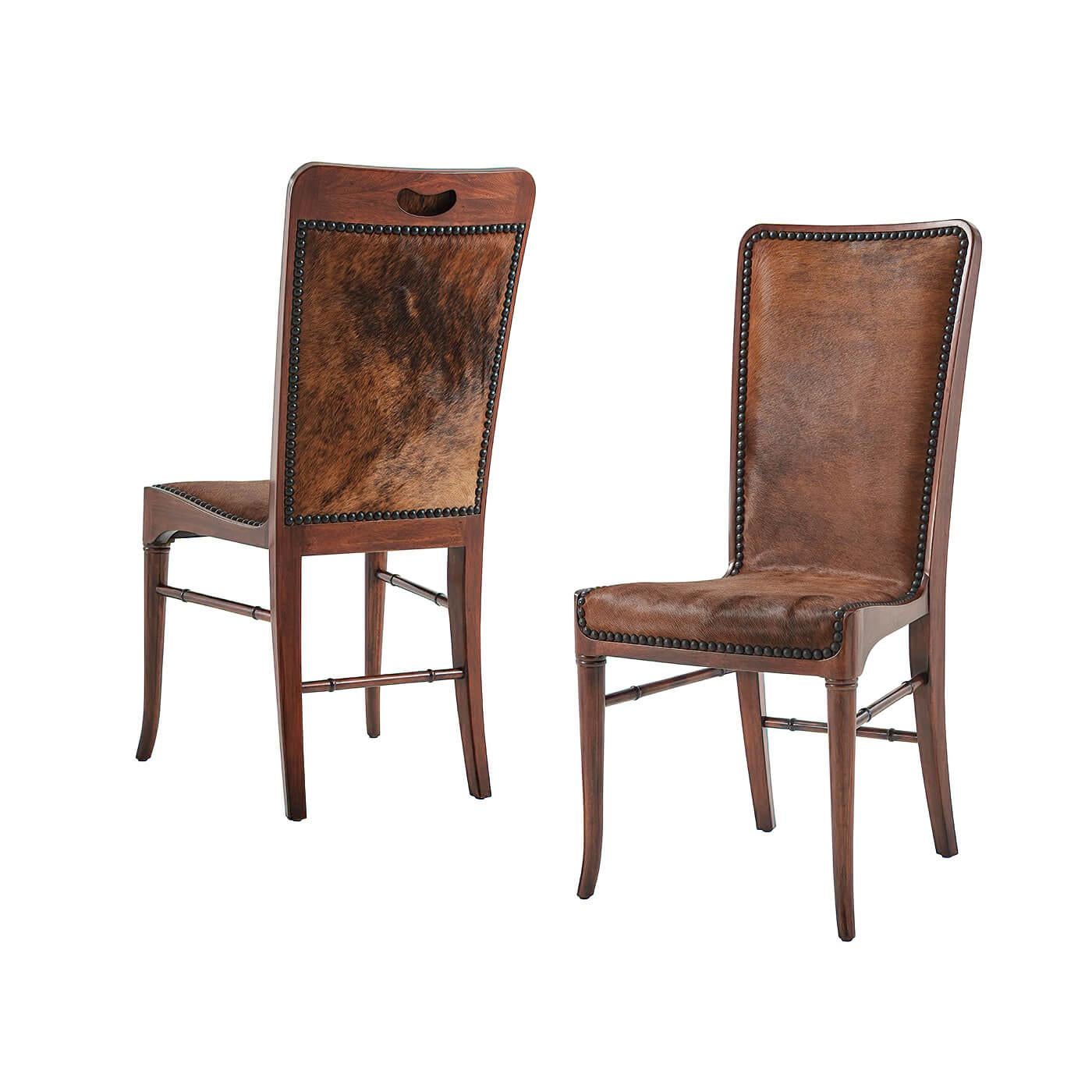 Mid Century Cowhide Side Chair