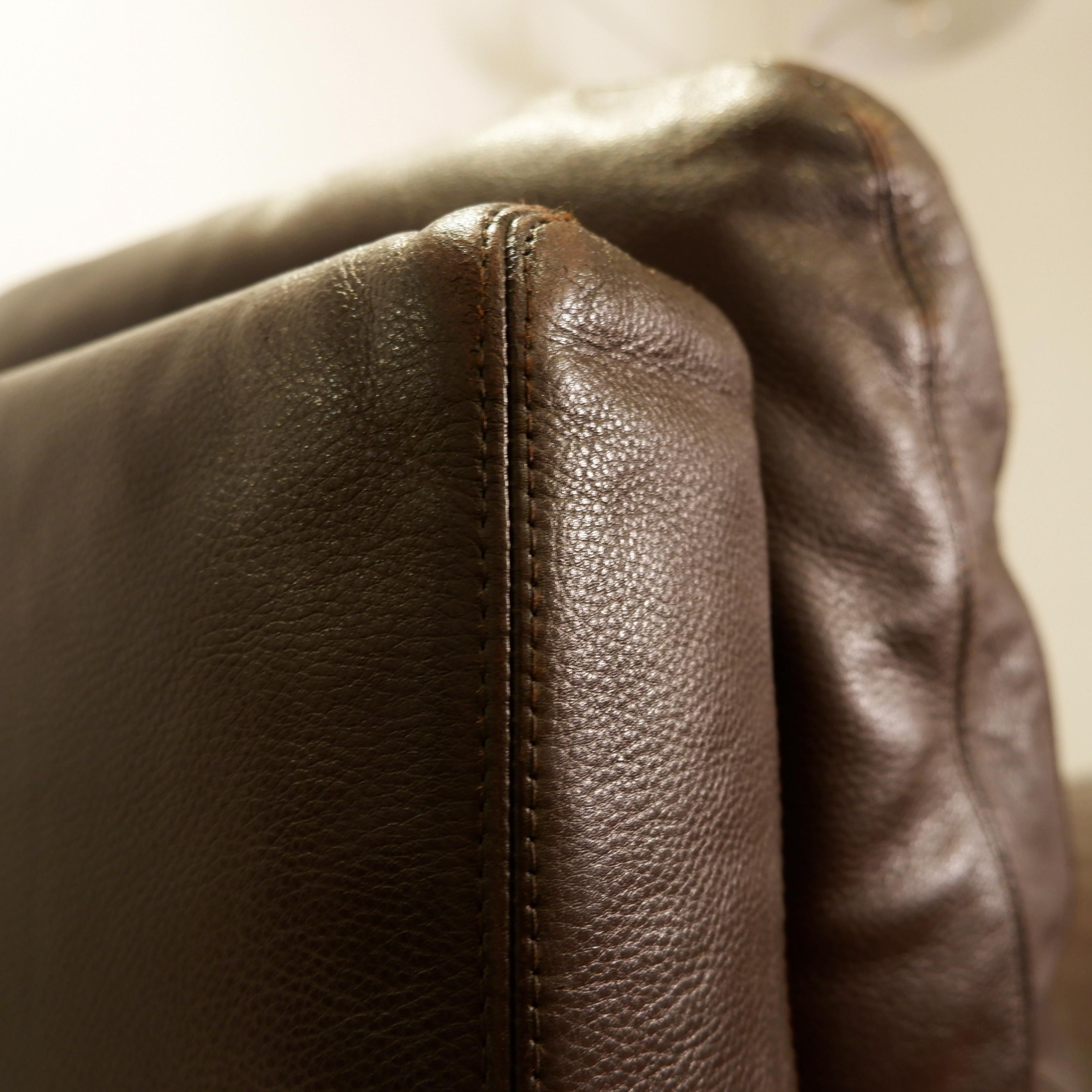 Leather Mid Century Cozy Armchair, Zanotta For Sale