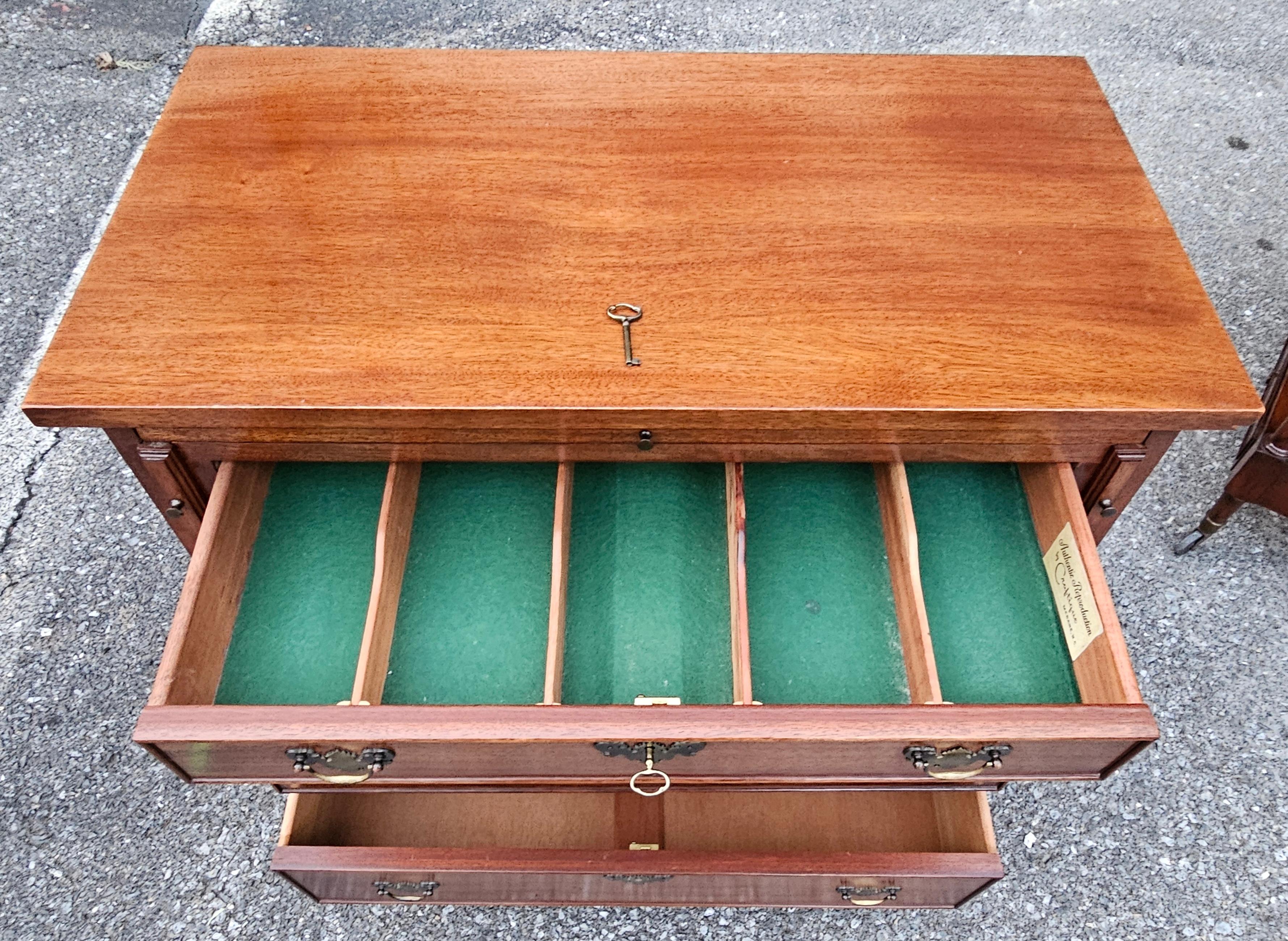 Mid Century Craftique Mahogany Secretery Chest of Drawers with Locks and Keys For Sale 7
