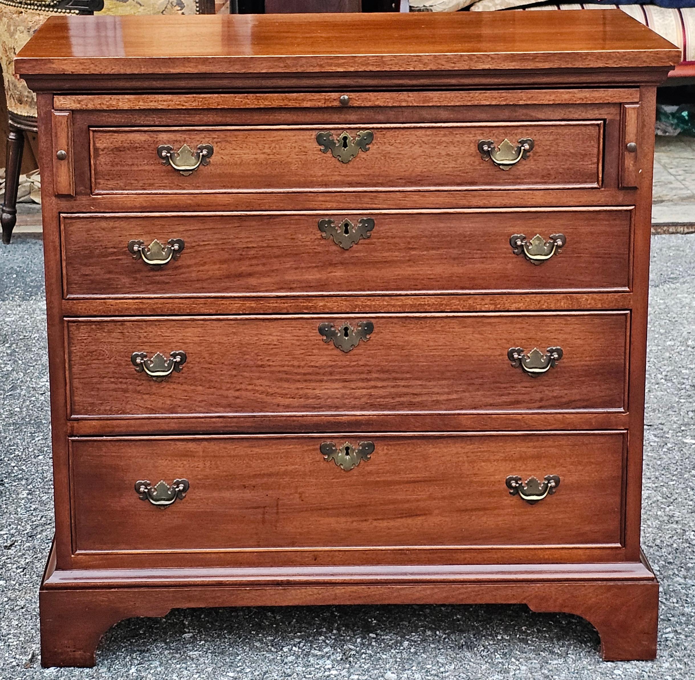 American Mid Century Craftique Mahogany Secretery Chest of Drawers with Locks and Keys For Sale