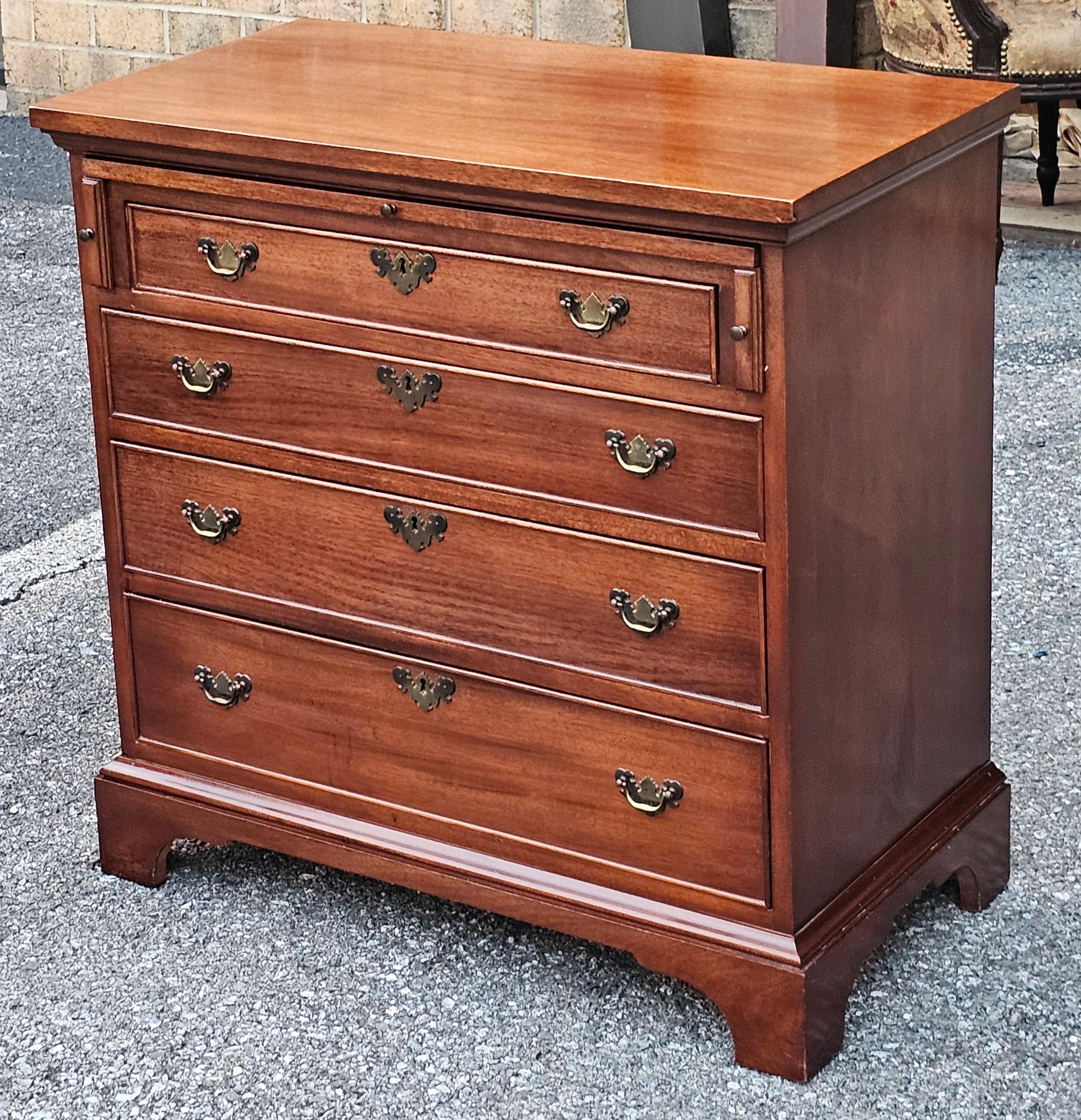20th Century Mid Century Craftique Mahogany Secretery Chest of Drawers with Locks and Keys For Sale