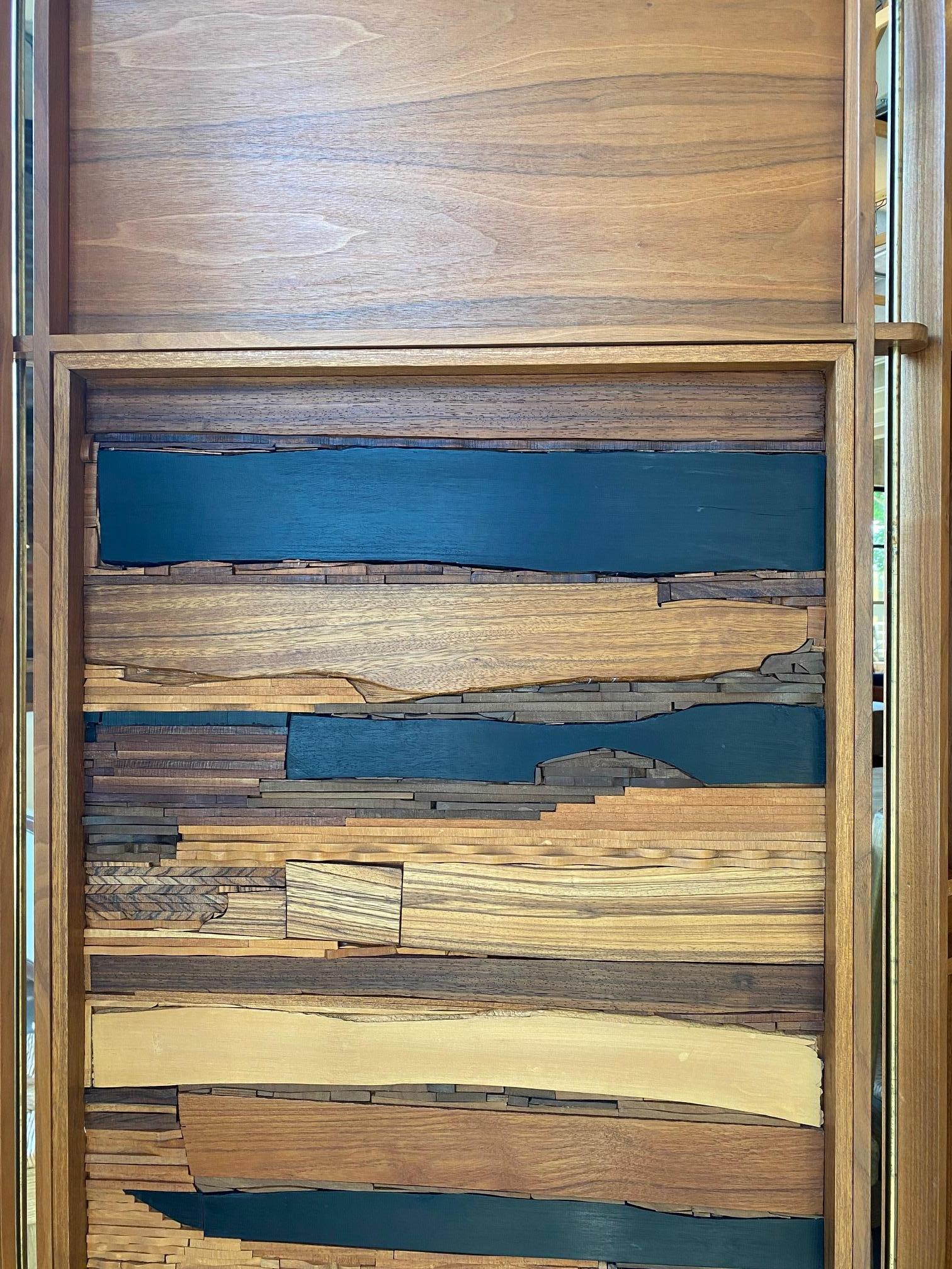 20th Century Mid-Century Craftsman Four Panel Wood Screen, USA, 1970's For Sale