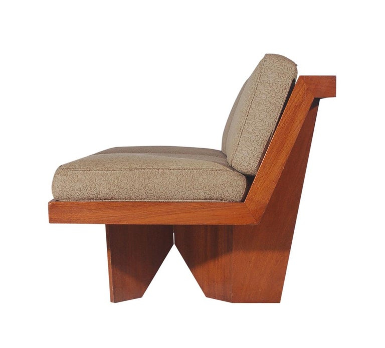 Midcentury Craftsman Modern Plywood Loveseat or Sofa after Frank Lloyd Wright In Good Condition For Sale In Philadelphia, PA