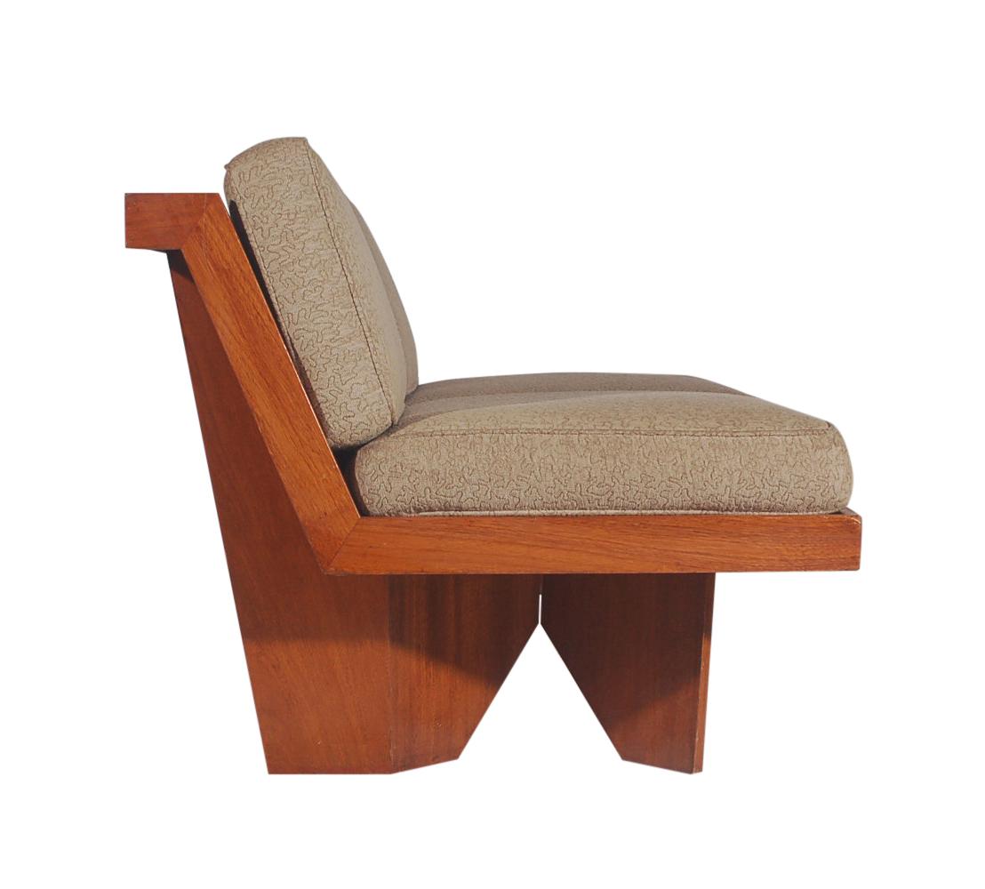 Mid-20th Century Midcentury Craftsman Modern Plywood Loveseat or Sofa after Frank Lloyd Wright For Sale