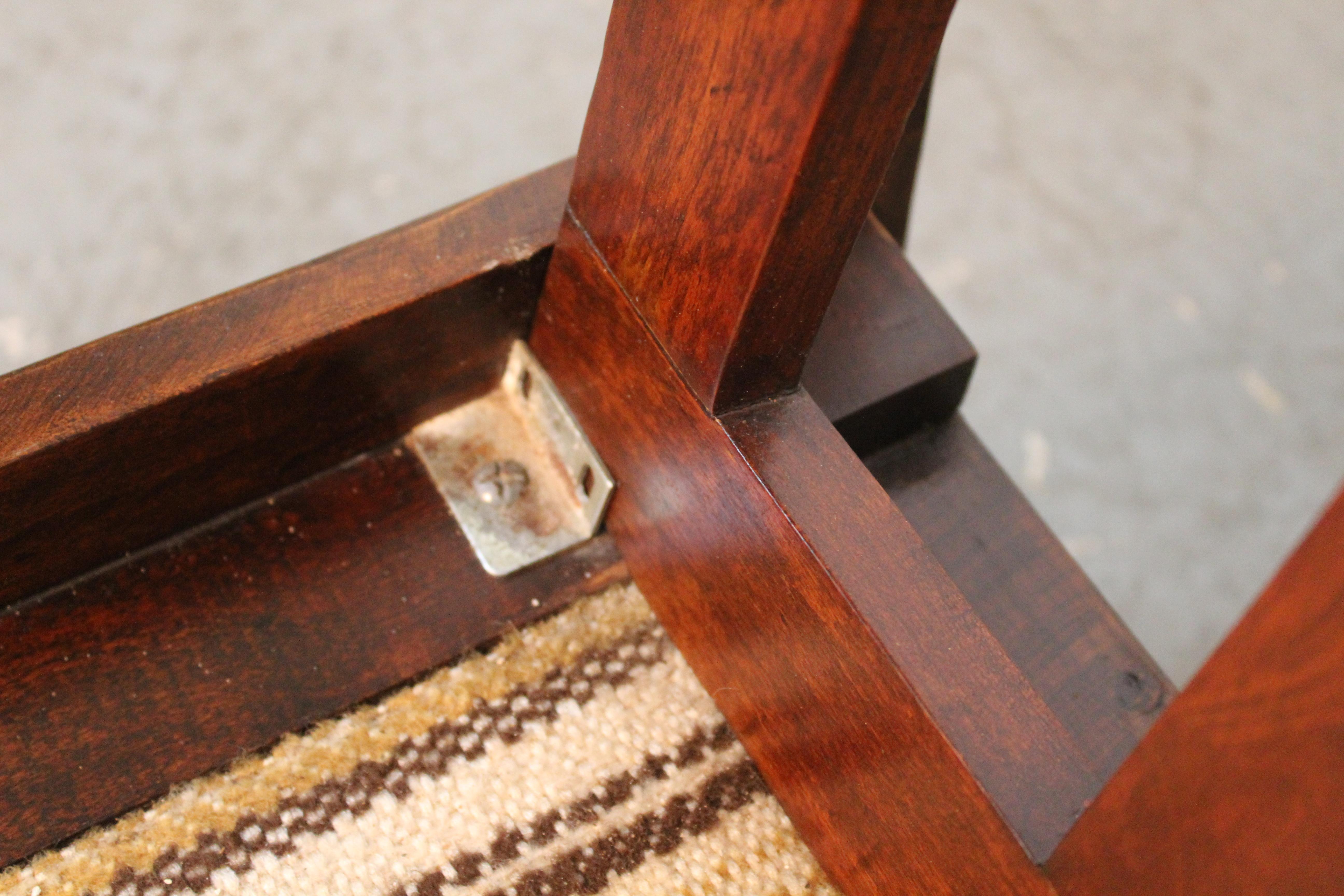 Mid-Century Craftsman Oak + Tweed Morris Chair For Sale 4