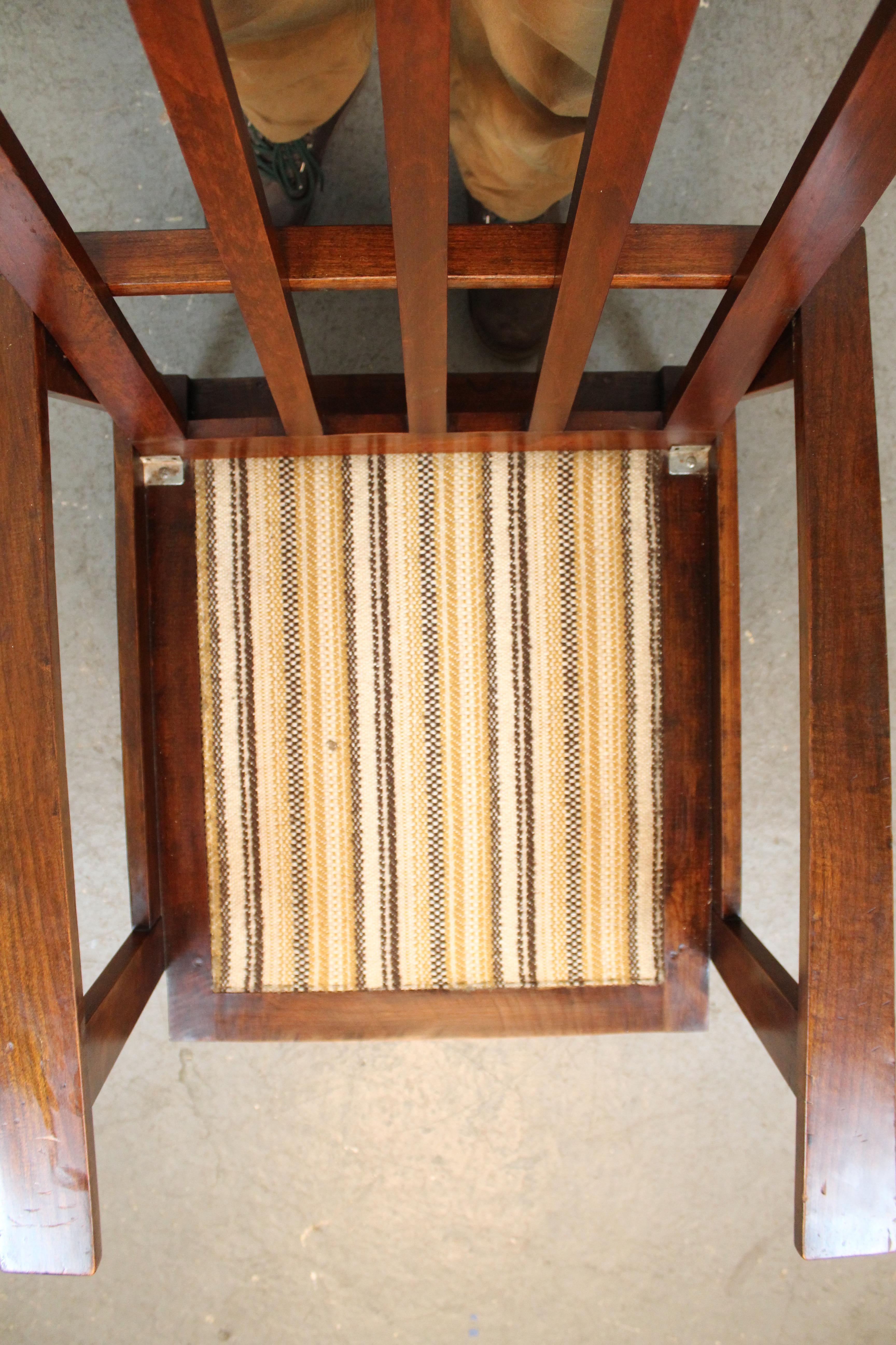 Fabric Mid-Century Craftsman Oak + Tweed Morris Chair For Sale