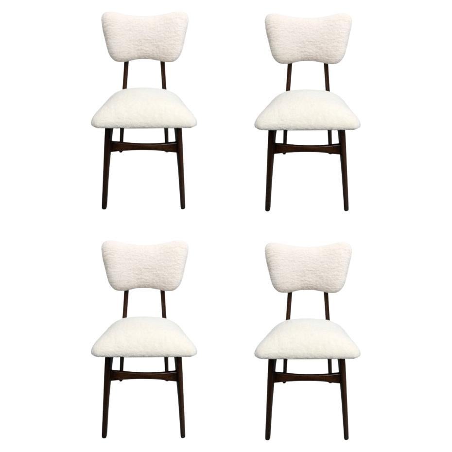 Mid-Century Cream Boucle Dinning Chairs, Europe, 1960s, Set of 4