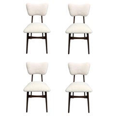 Vintage Mid-Century Cream Boucle Dinning Chairs, Europe, 1960s, Set of 4