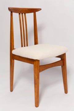 Mid-Century Cream Ivory Boucle Chair, Designed by M. Zielinski, Europe, 1960s