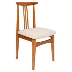 Mid-Century Cream Ivory Boucle Chair, Designed by M. Zielinski, Europe, 1960s