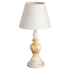 Mid-Century Cream Onyx Table Lamp