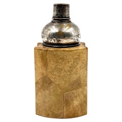 Mid-century cream parchment cocktail shaker, Aldo Tura Italy 1950s