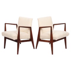 Mid Century Cream Upholstered Lounge Chairs by Jens Risom, 1960s
