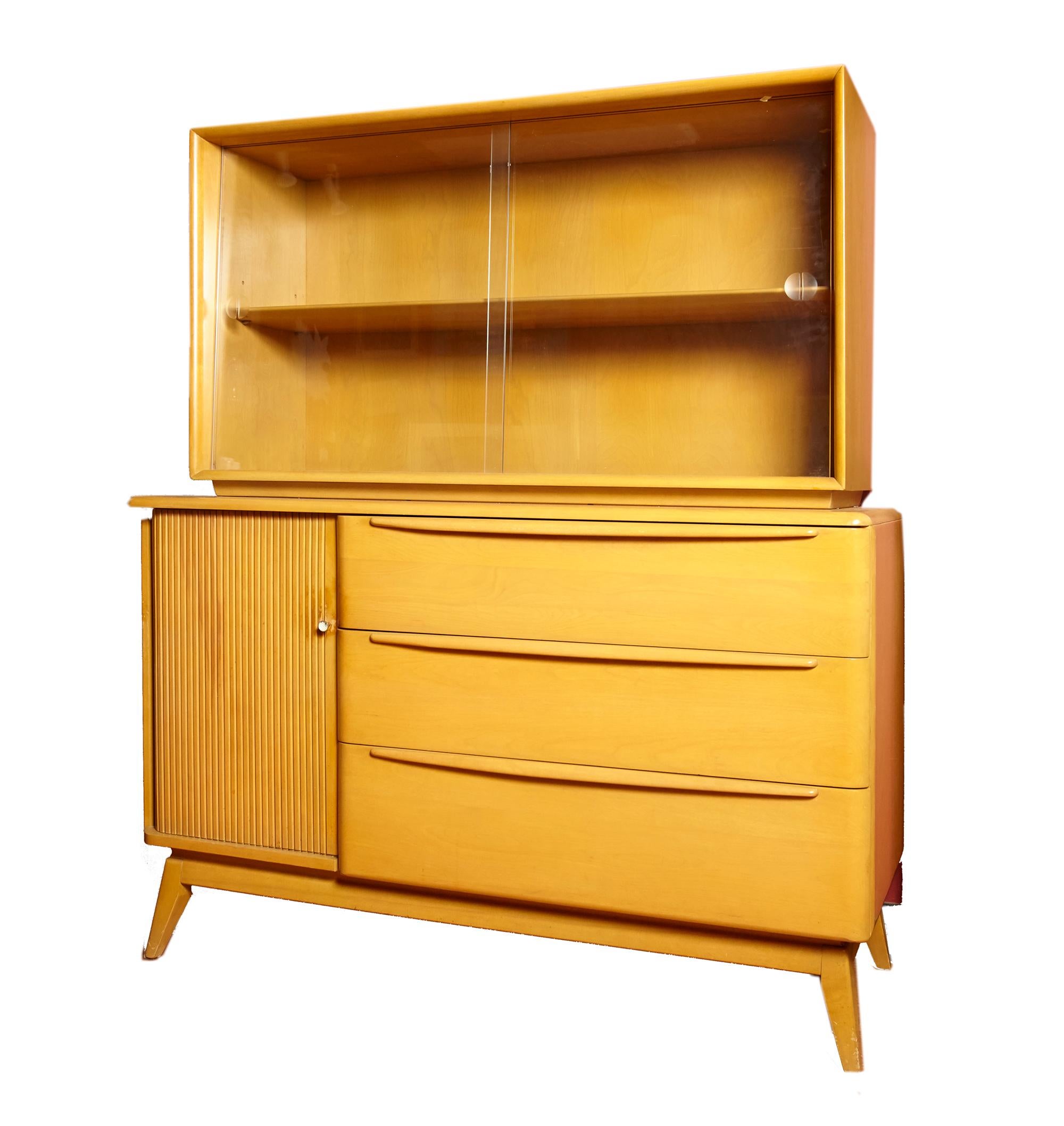 American Midcentury Credenza and Hutch by Heywood Wakefield, 1950s