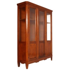 1930s Credenza China cabinet Bookcase Directoire in Solid Walnut by Mazzaniga