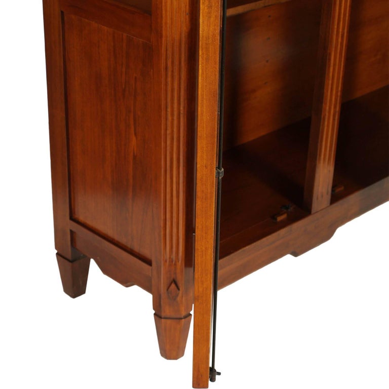 Midcentury Credenza Bookcase Directory Style in Solid Walnut Wax