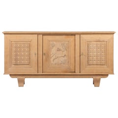 Mid-Century Credenza in Solid Oak, Rustic, France, 1940s