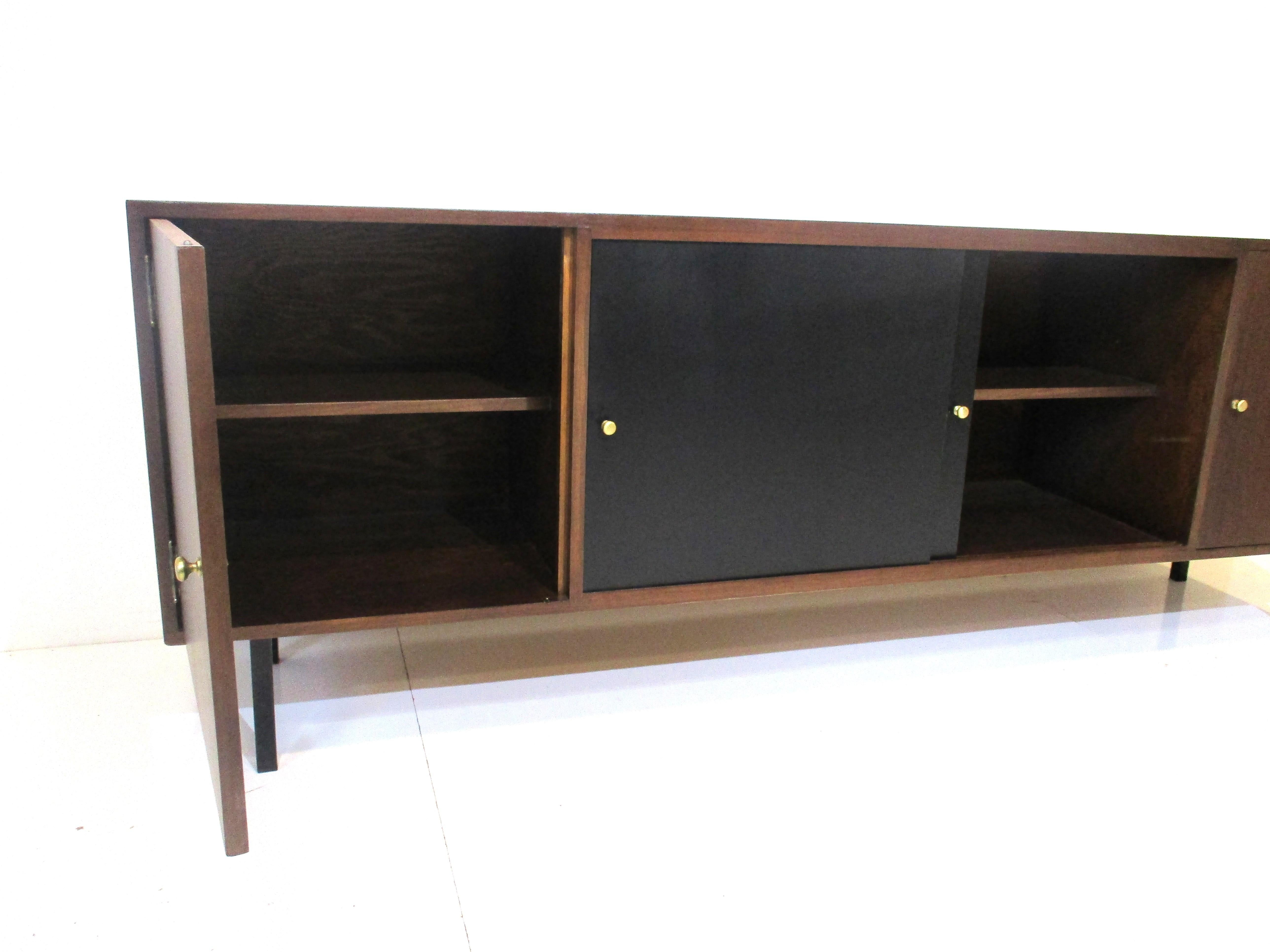 Brass Mid Century Credenza in the Style of George Nelson