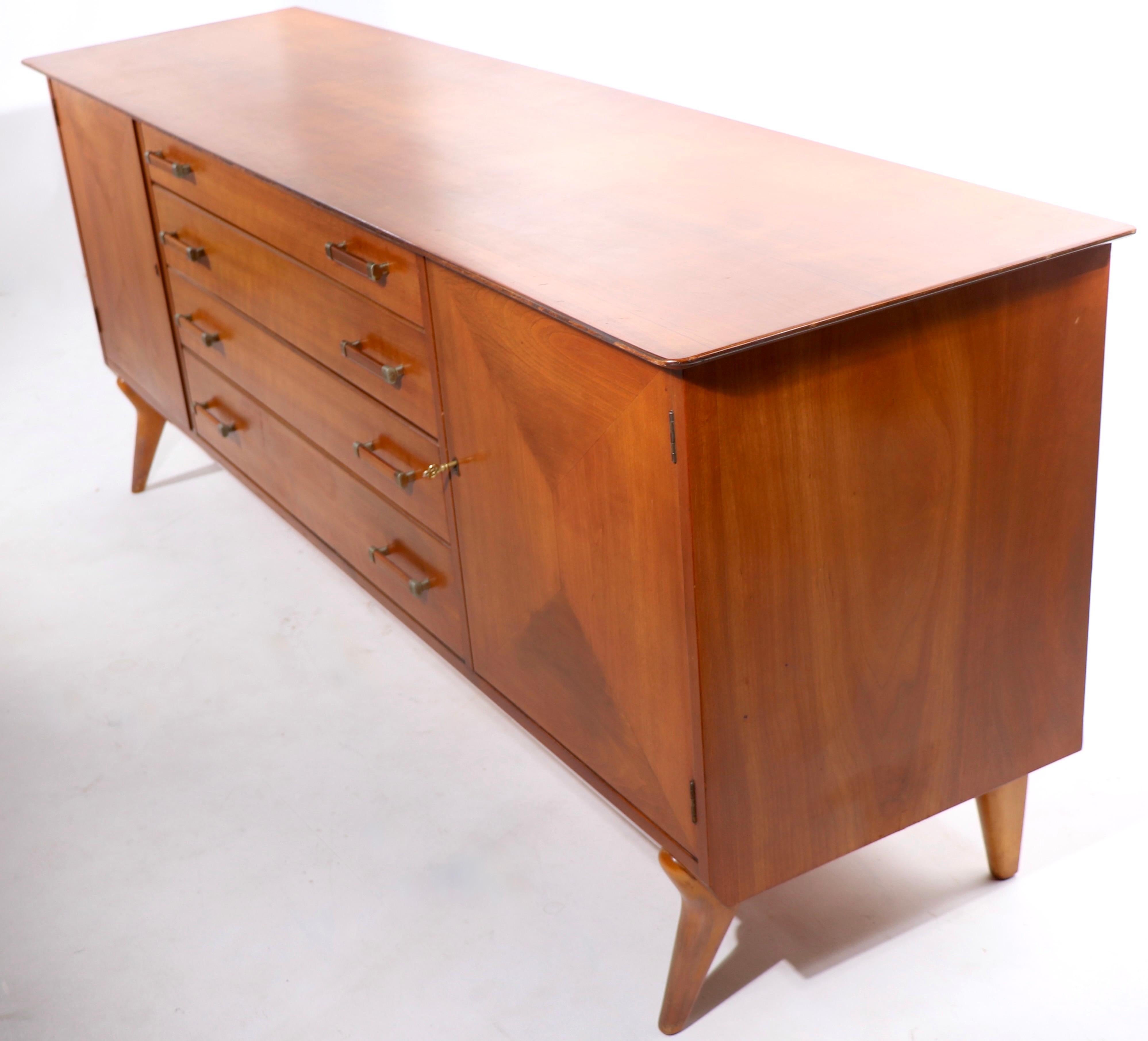 Mid Century Credenza Sideboard Dresser by Renzo Rutily for Johnson Furniture Co. 3
