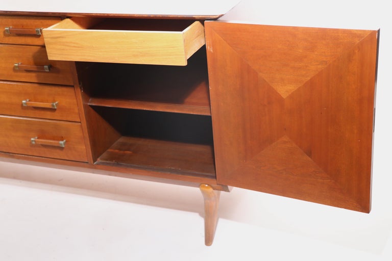 Mid Century Credenza Sideboard Dresser by Renzo Rutily for Johnson Furniture Co. 1