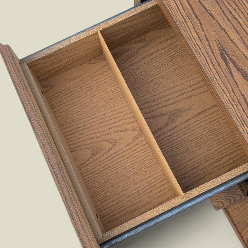 Mid-Century Modern Mid Century Credenza, Vintage, Laminate, Faux Wood, Oak, Formica, Sideboard. For Sale