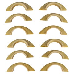 Poignées de tiroirs en bakélite avec garniture crème et ivoire du milieu du siècle Lot de 12