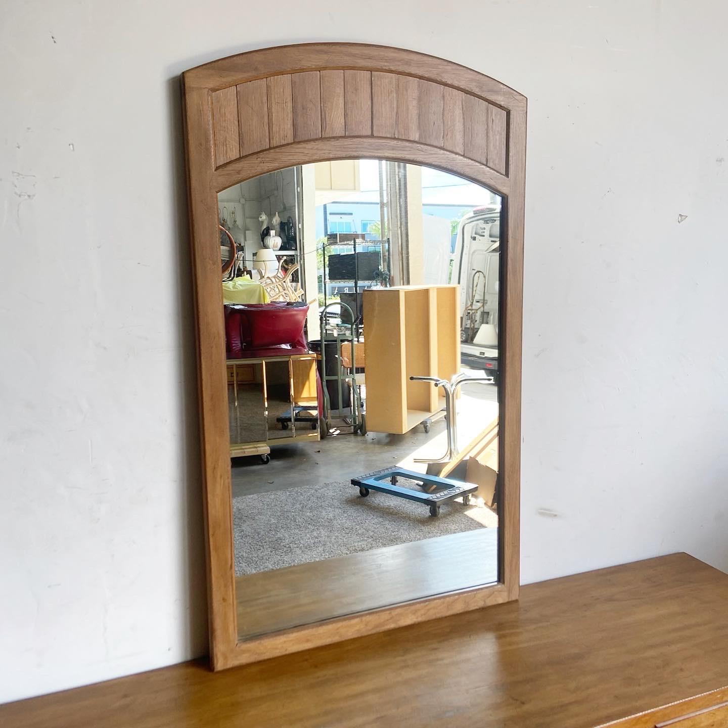 Mid Century Cross Country Dresser With Mirror by Drexel Furniture - 2 Pieces In Good Condition In Delray Beach, FL