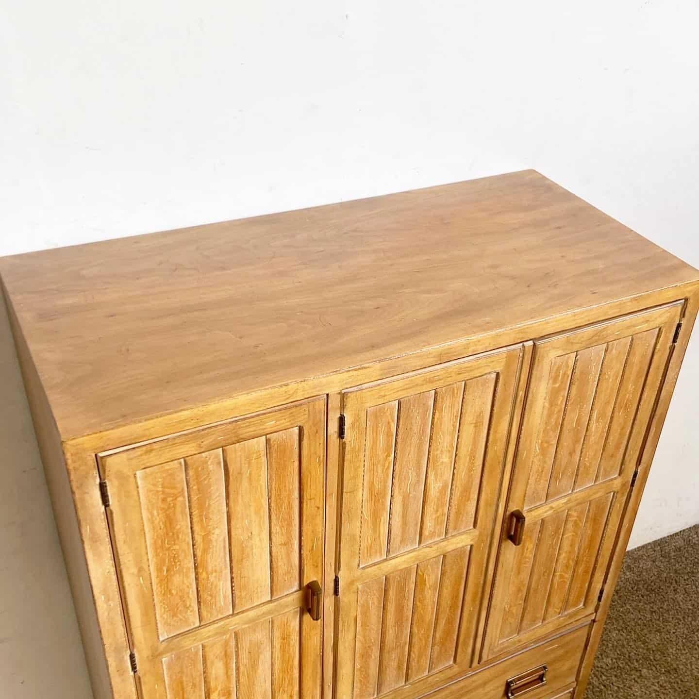 Mid Century Cross Country Highboy Armoire by Drexel For Sale 1