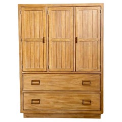Vintage Mid Century Cross Country Highboy Armoire by Drexel