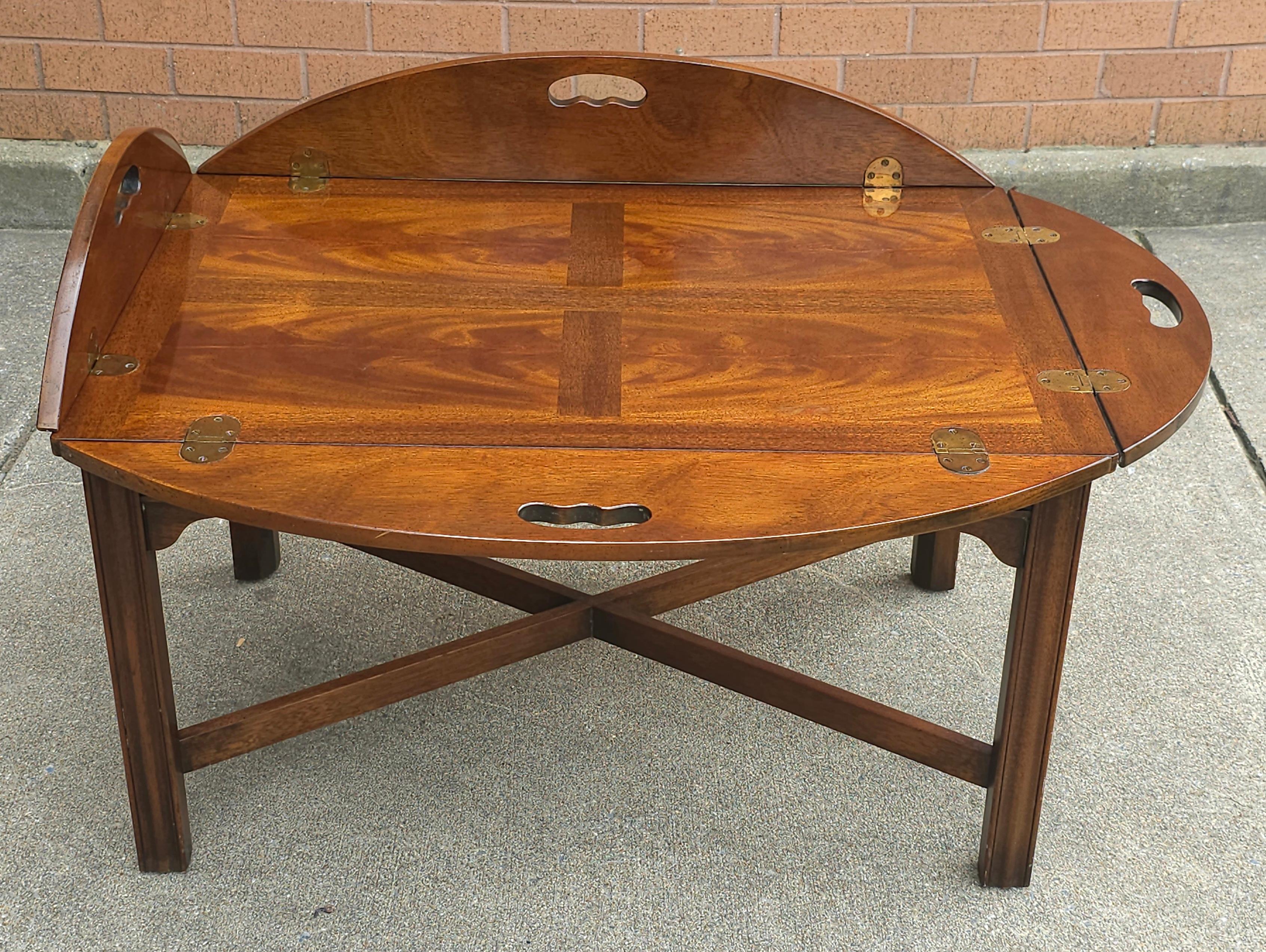Mid-Century Modern Mid Century Crotch Mahogany Butler's Cocktail Table by Drexel For Sale