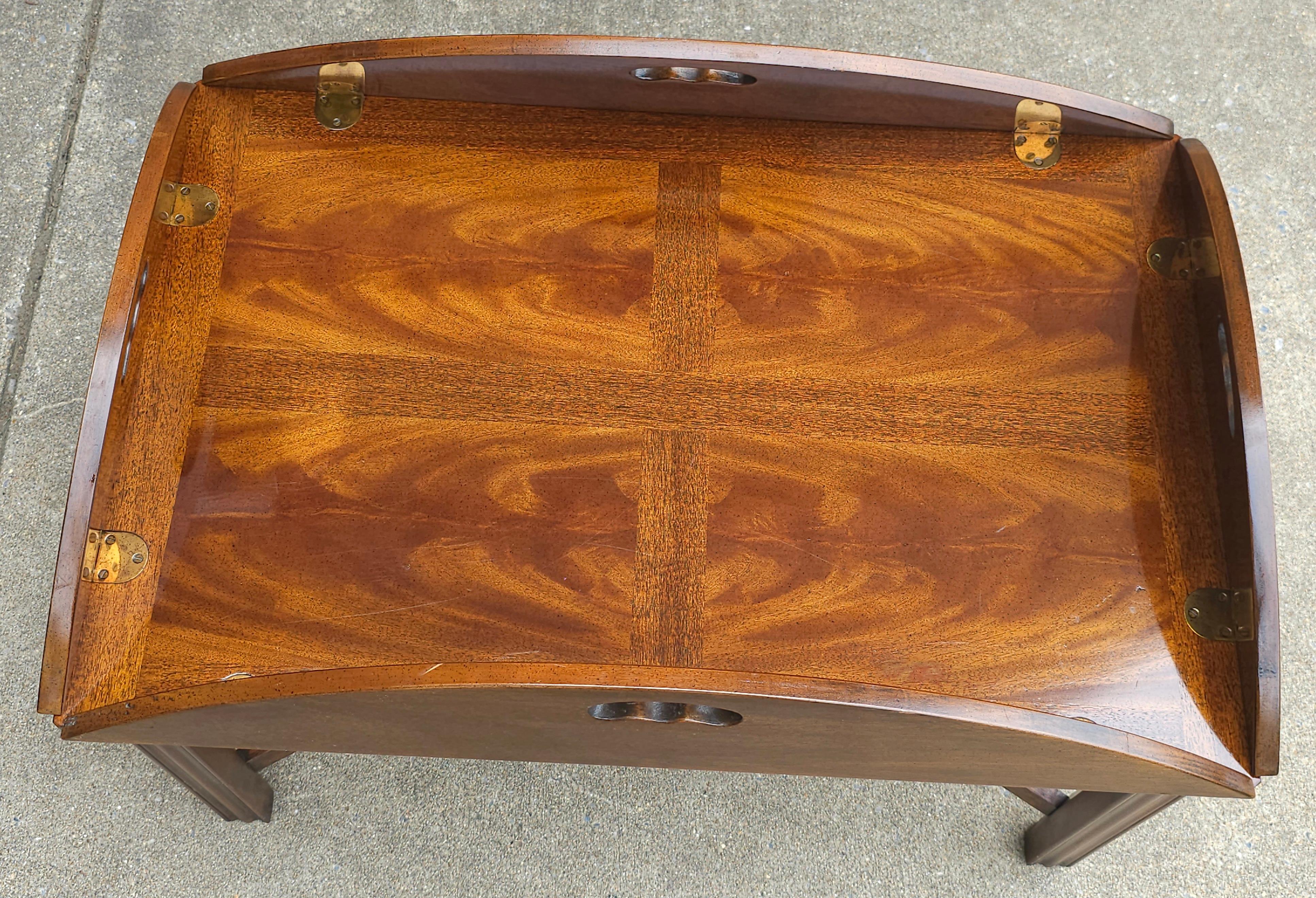 Mid Century Crotch Mahogany Butler's Cocktail Table by Drexel In Good Condition For Sale In Germantown, MD