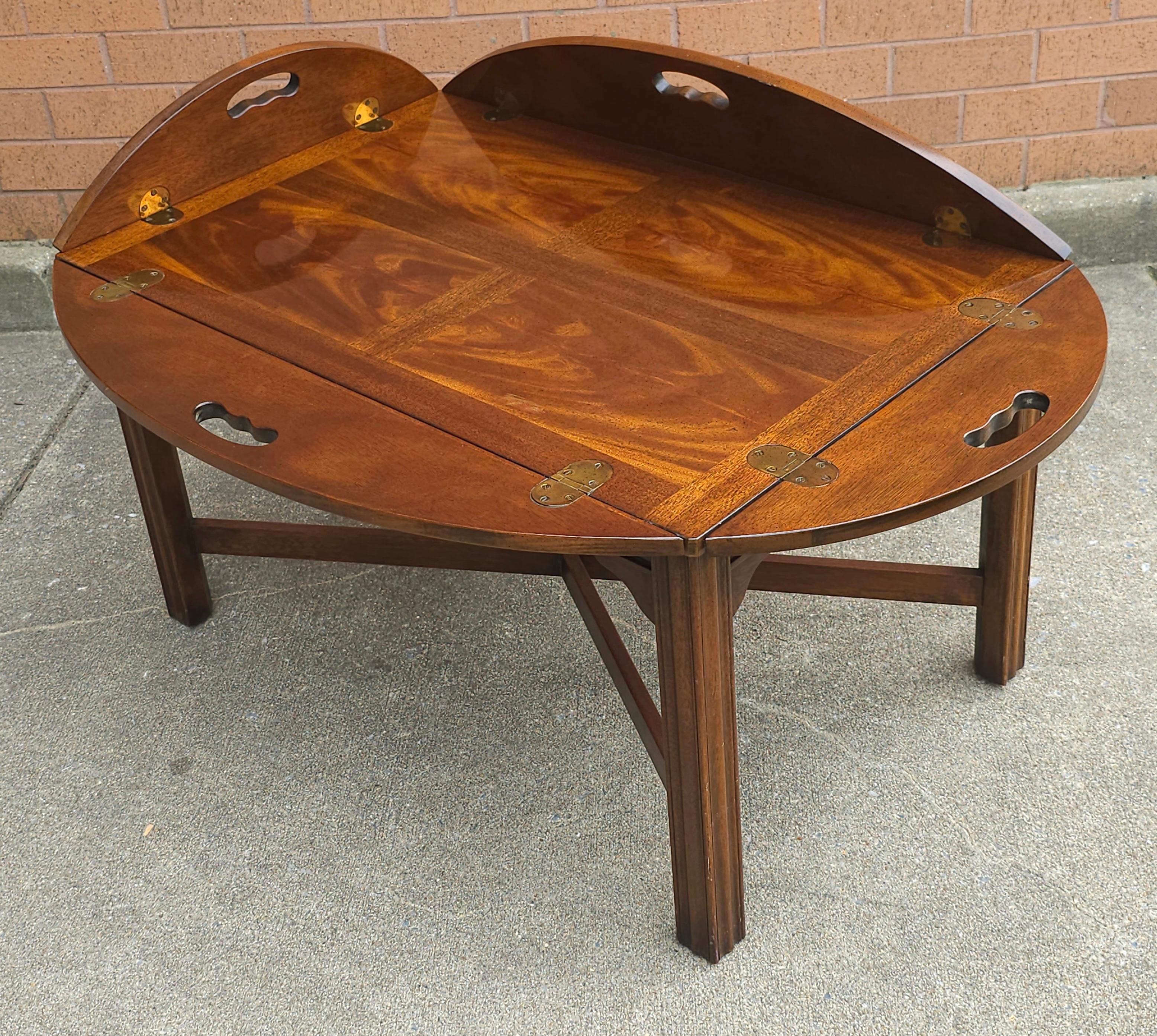 Mid Century Crotch Mahogany Butler's Cocktail Table by Drexel For Sale 2