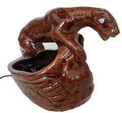 Mid-Century Crouching Puma Panther TV Lamp