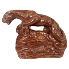 Mid-Century Crouching Puma Panther TV Lamp