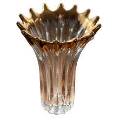 Mid-Century Crown-Rim Crystal Vase, Europe, 1960s–70s