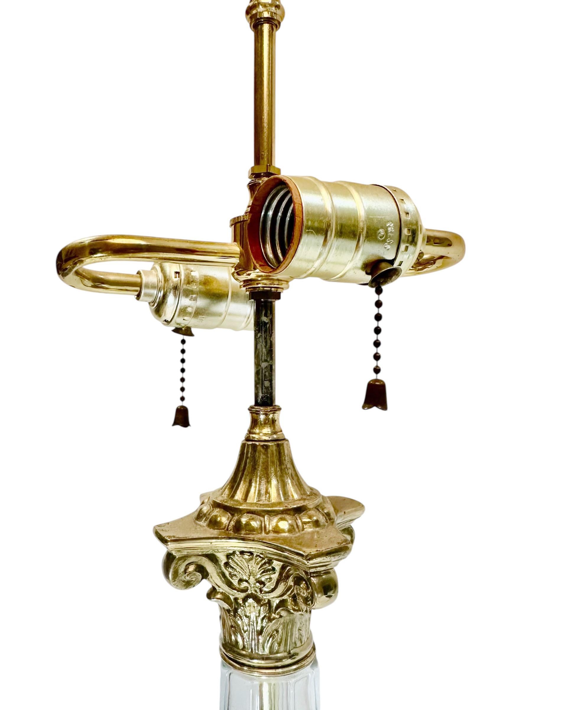 Lámparas de cristal y latón de mediados de siglo en Bueno estado para la venta en Tampa, FL