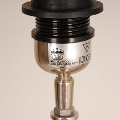 Mid Century Crystal and Gold Brass Reed or Palm Leaves Table Lamps 1970s