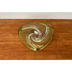 Fruttiera in cristallo di metà secolo di Val Saint Lambert, Belgio, anni '60