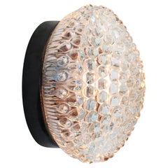 Mid-Century Crystal Clear Glass Bakelite Sconces Flush Mounts by WILA