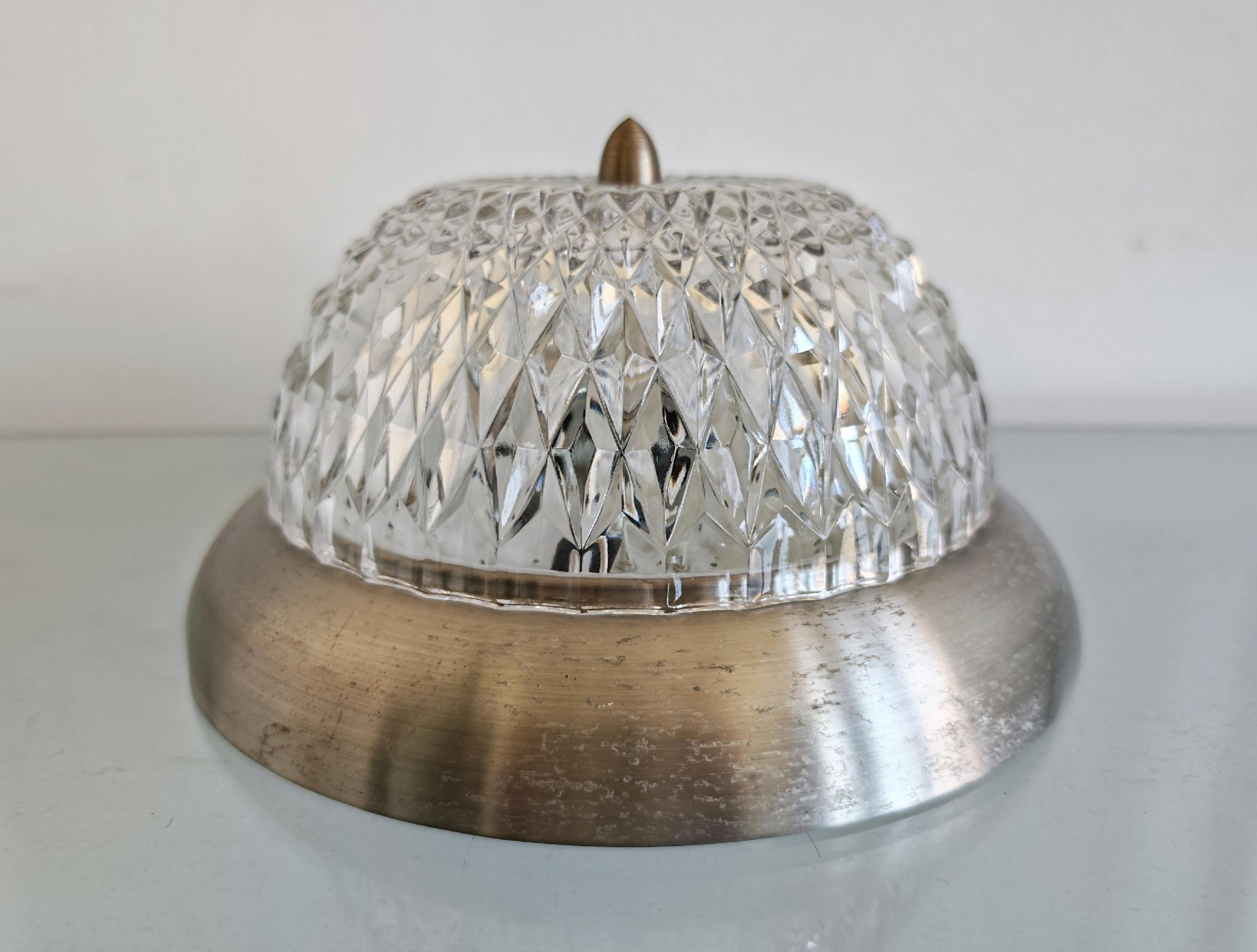 Mid-Century moderno Montatura ad incasso in cristallo del Mid Century con base in alluminio, Germania Ovest 1960 in vendita