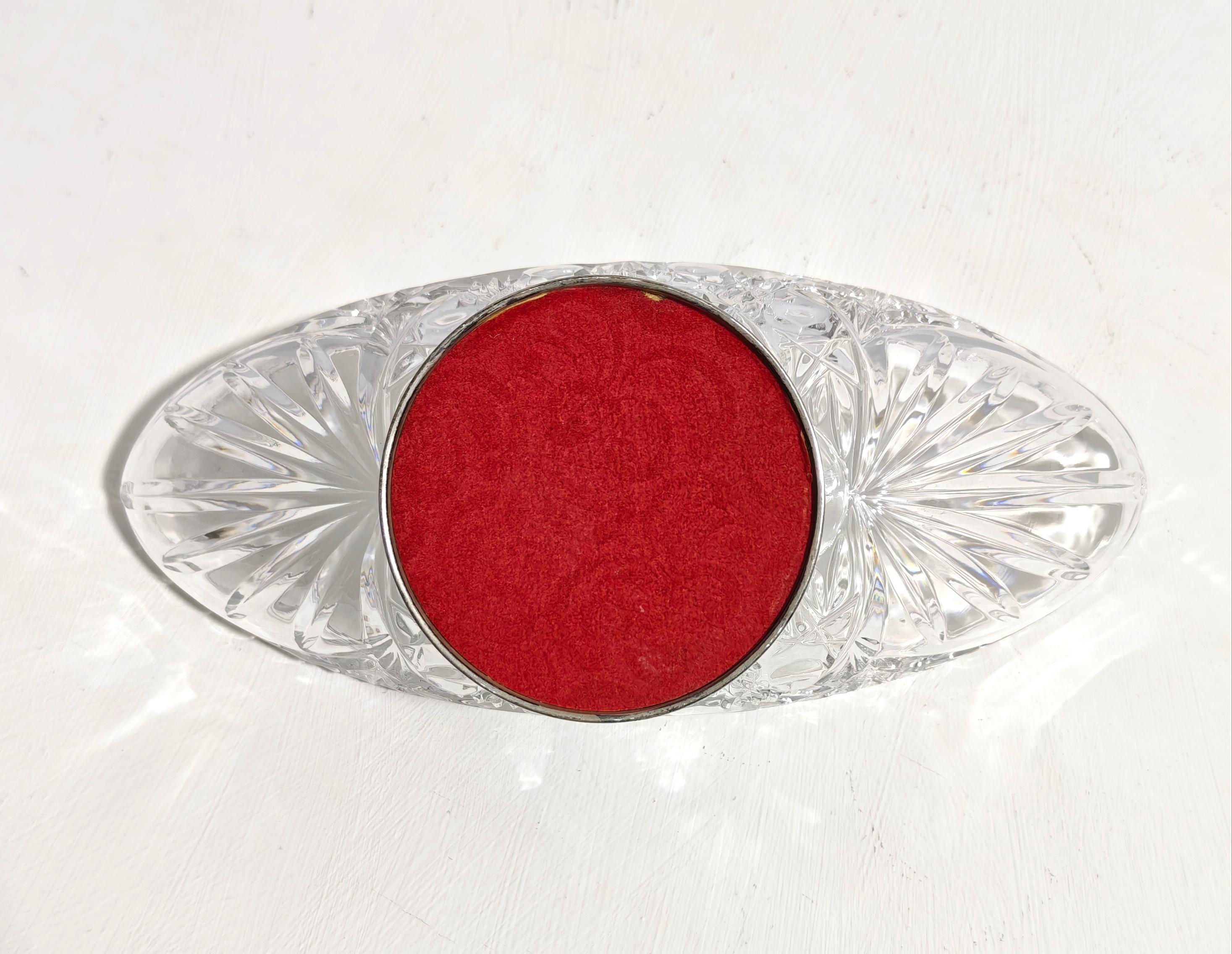 Mid-Century Crystal Glass and Silver Centerpiece Production Italian 1950/60s For Sale 8