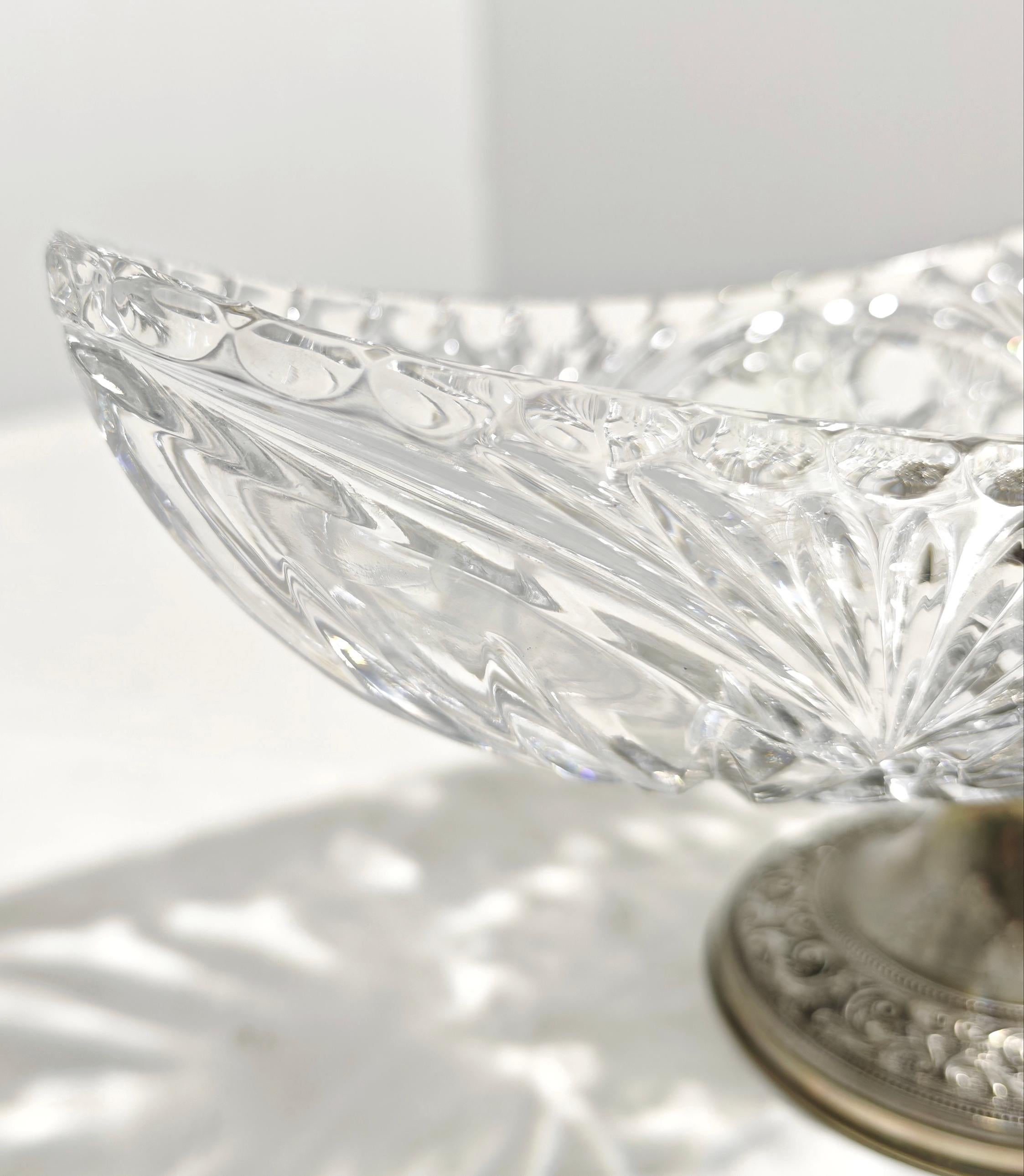 20th Century Mid-Century Crystal Glass and Silver Centerpiece Production Italian 1950/60s For Sale