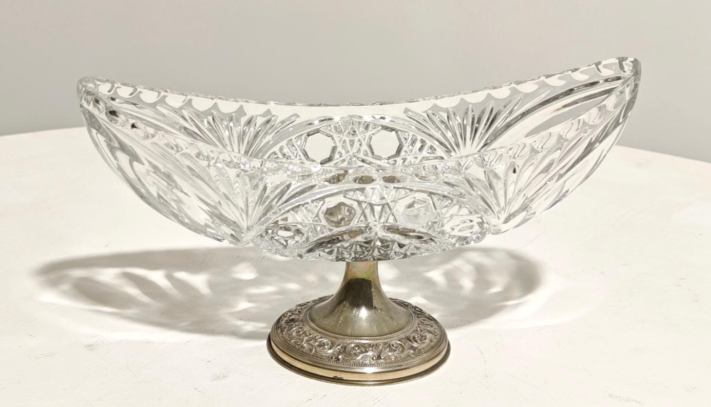 Mid-Century Crystal Glass and Silver Centerpiece Production Italian 1950/60s For Sale 2