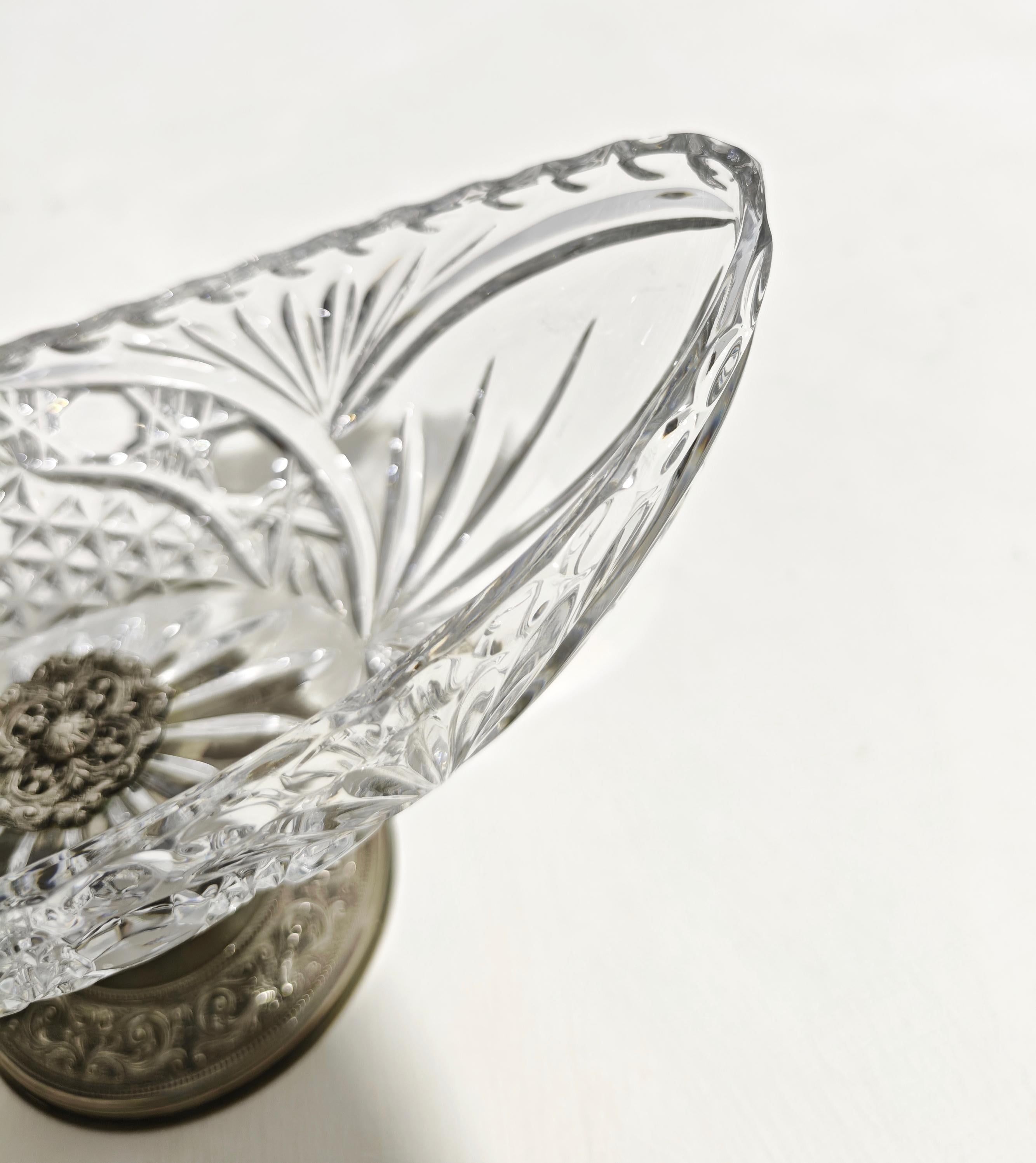 Mid-Century Crystal Glass and Silver Centerpiece Production Italian 1950/60s For Sale 3