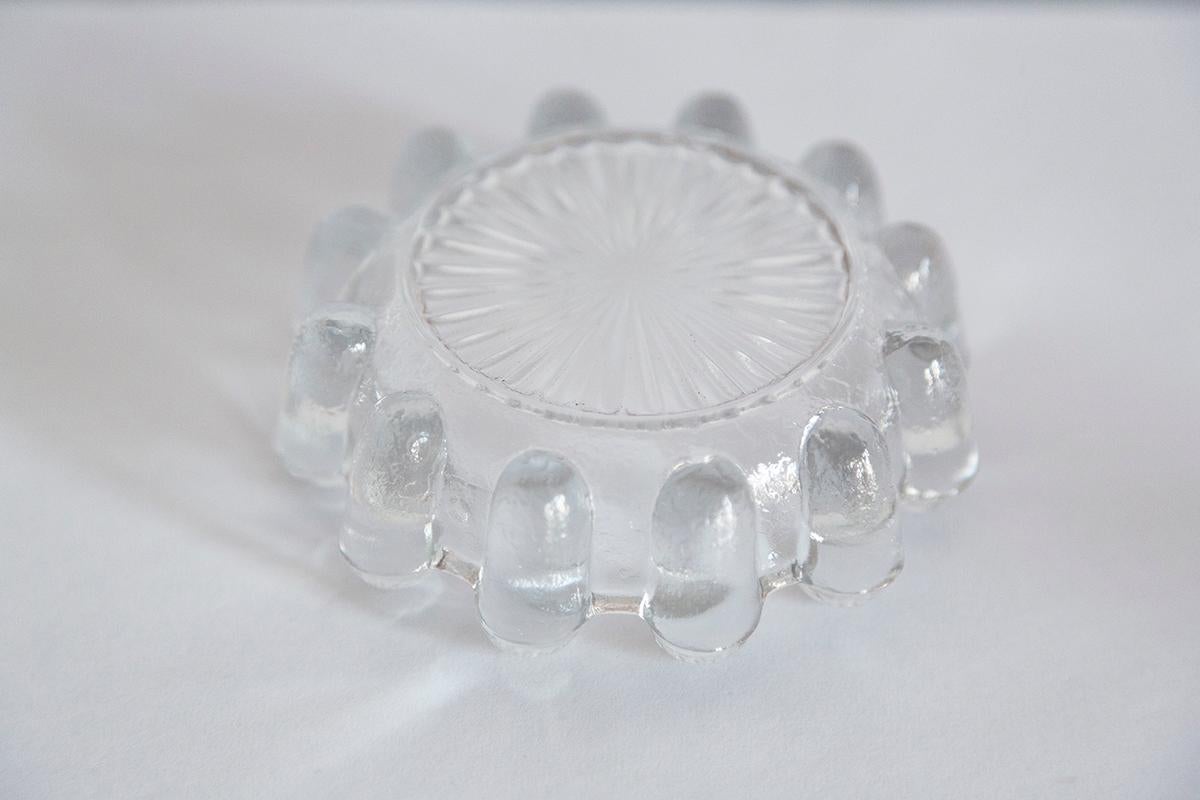 Mid Century Crystal Glass Ashtray Bowl, Italy, 1970s For Sale 5