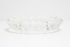 Mid Century Crystal Glass Ashtray Bowl, Italy, 1970s