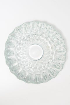 Mid Century Crystal Glass Ashtray Bowl, Italy, 1970s