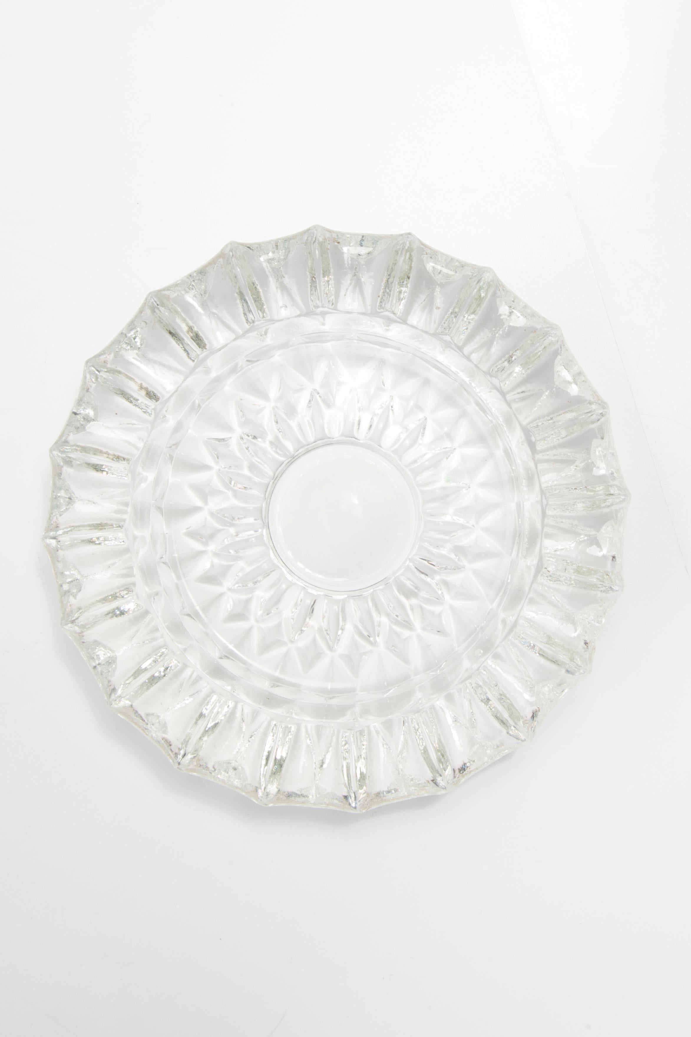 Mid Century Crystal Glass Ashtray Bowl, Italy, 1970s In Good Condition For Sale In 05-080 Hornowek, PL