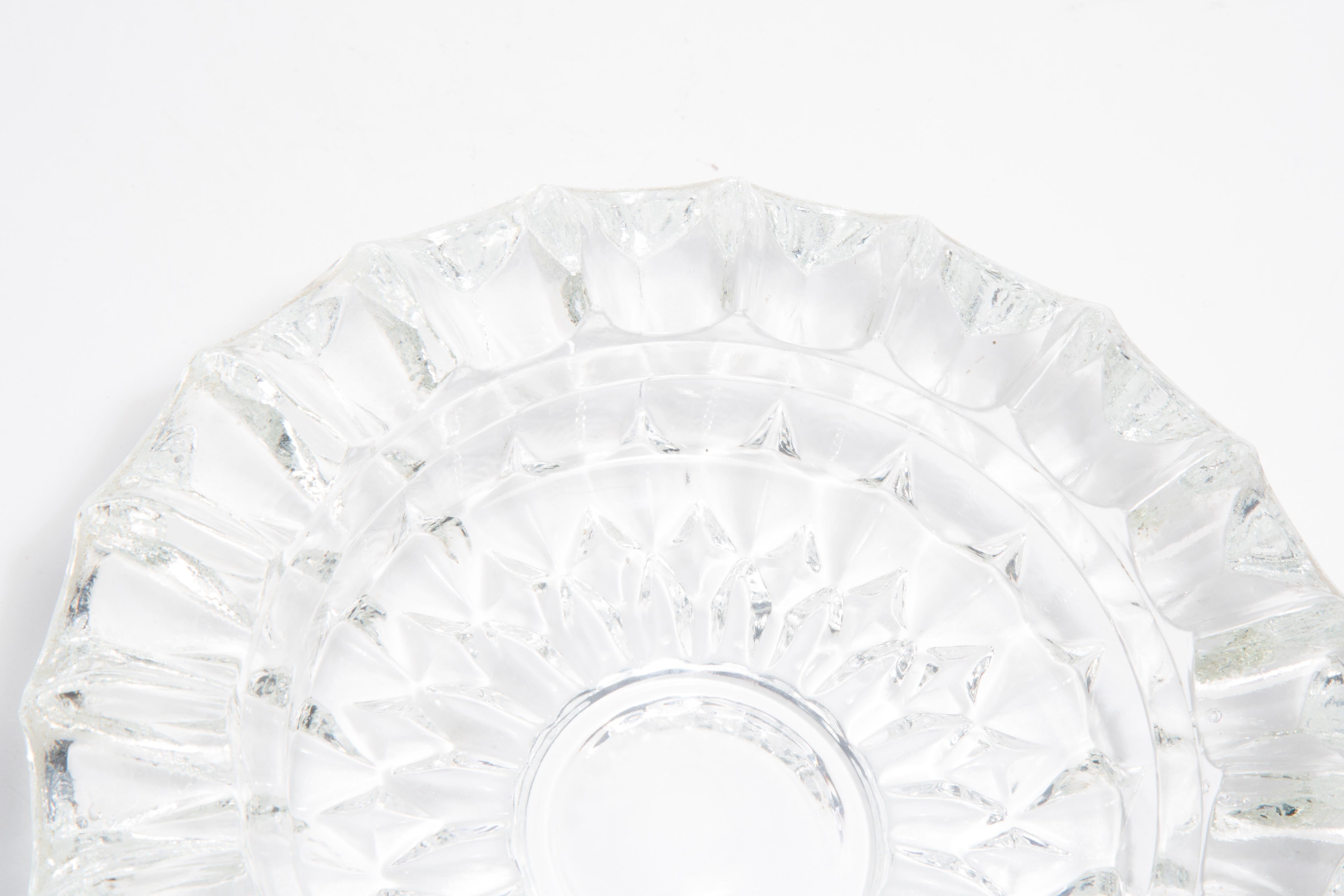 Mid Century Crystal Glass Ashtray Bowl, Italy, 1970s For Sale 1